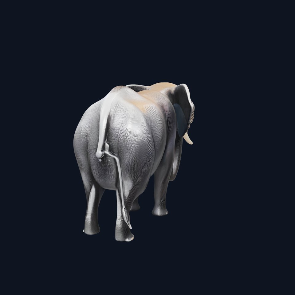 Glossy Elephant Wildlife Sculpture model pack